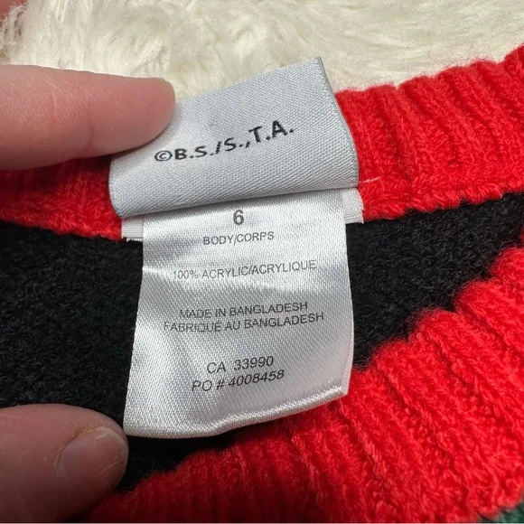 Dragon Ball Z Holiday Sweater Red/Green/White/Black Size 6 - Picture 6 of 16